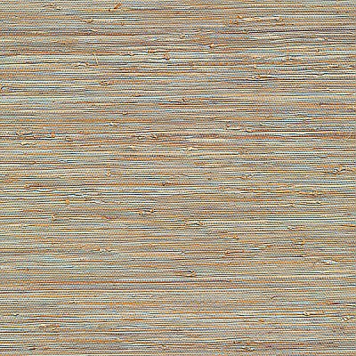 Jeong Soft Teal Beige Grassscloth Wallpaper
