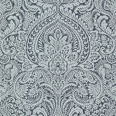 Artemis Sapphire Floral Damask Wallpaper