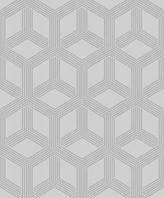 Xander Grey Glam Geometric Wallpaper