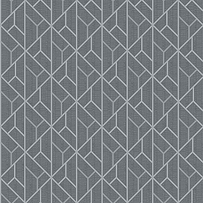 Wilder Grey Geometric Trellis Wallpaper