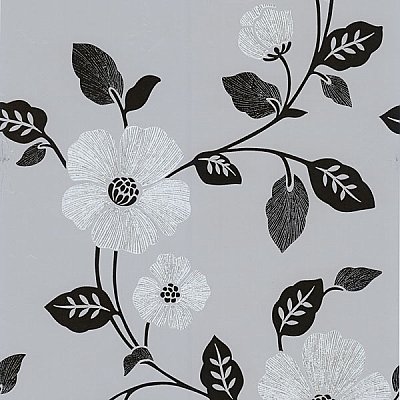Maddison Silver French Floral Wallpaper