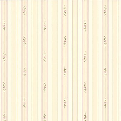 Rosette Lavender Rosebud Stripe Wallpaper