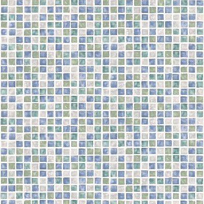 Corfu Aqua Tiles Wallpaper