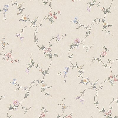 Connie Beige Small Floral Trail Wallpaper