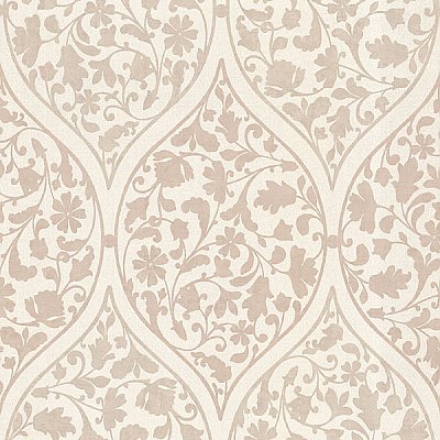 Adelaide Taupe Ogee Floral Wallpaper