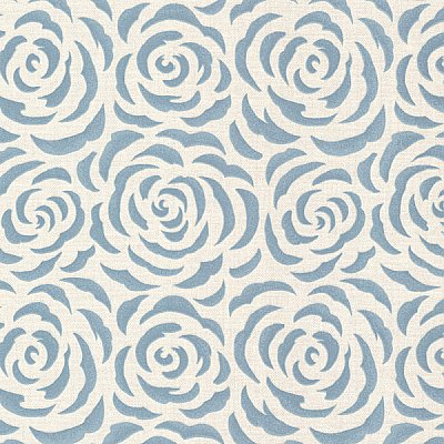 Rosette Aqua Rose Pattern Wallpaper