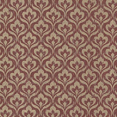 Toscana Red Peacock Ogee Wallpaper