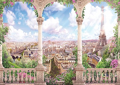 Romantic Balcony in Paris Wall Mural