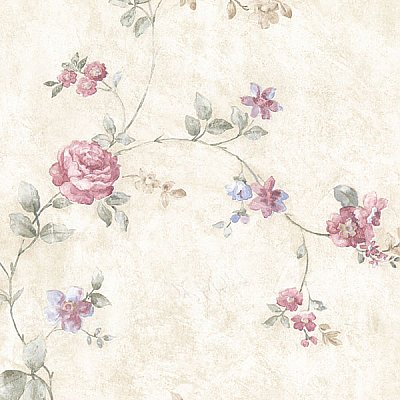 Mary Pink Floral Vine Wallpaper