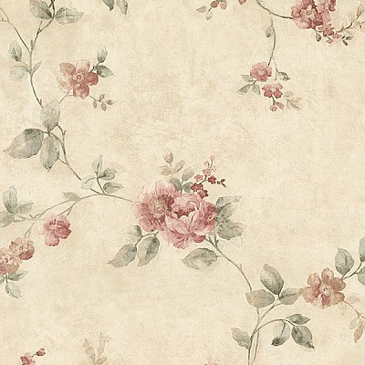 Mary Salmon Floral Vine Wallpaper