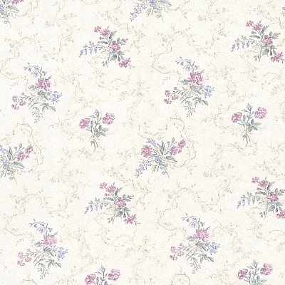 Marie Purple Delicate Floral Bouquet Wallpaper