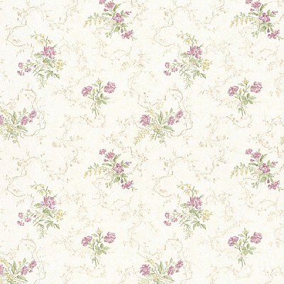 Marie Mauve Delicate Floral Bouquet Wallpaper