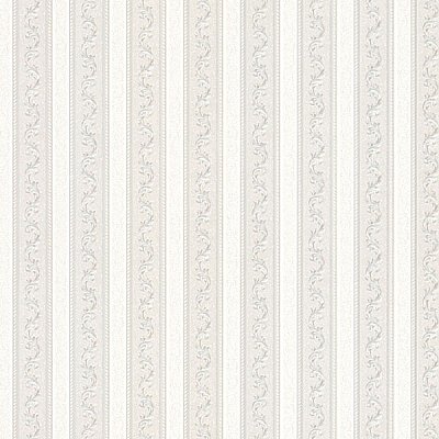 Kendra Platinum Scrolling Stripe Wallpaper