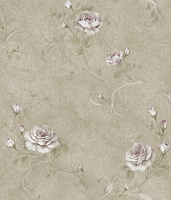 Gracie Metal Floral Scroll Wallpaper Wallpaper
