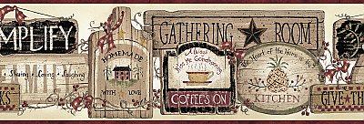 Alfred Red Gathering Room Signs Border
