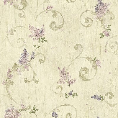 Emma Grey Lilac Acanthus Scroll Wallpaper Wallpaper
