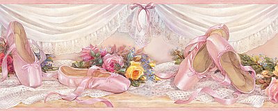Eloise Pink Ballet Slippers Portrait Border