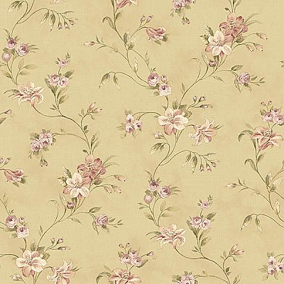 Lorraine Lily Gold Floral Wallpaper