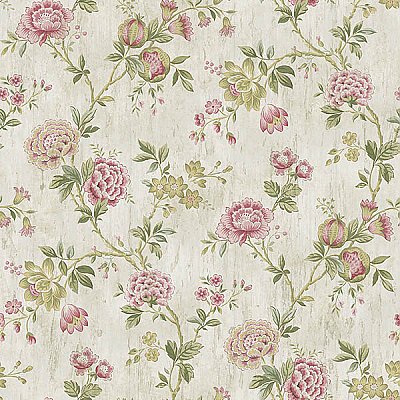 Chrysanthemum Pink Jacobean Wallpaper