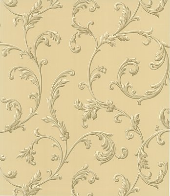 Sylvia Sand Ornate Scroll Wallpaper