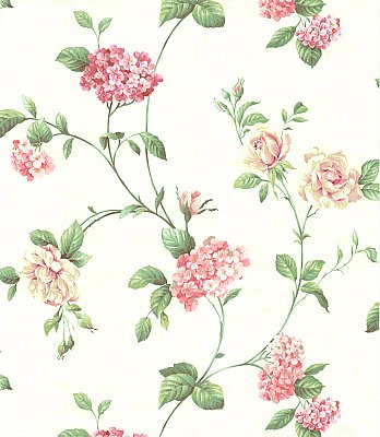 Glenmont Pink Floral Trail Wallpaper