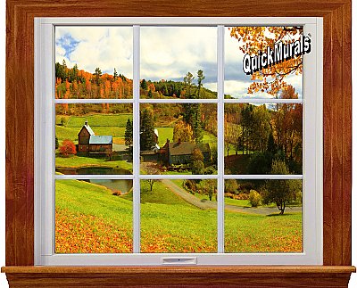 Country Window 1-Piece Canvas Peel and Stick Canvas Wall Mural