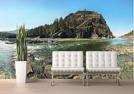 Mountain River Peel and Stick Wall Mural roomsetting