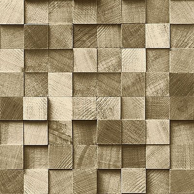 Tevye Gold Wood Geometric Wallpaper
