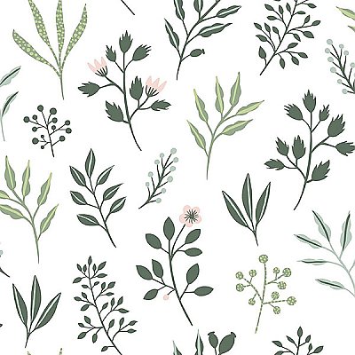 Cynara White Scandinavian Floral Wallpaper