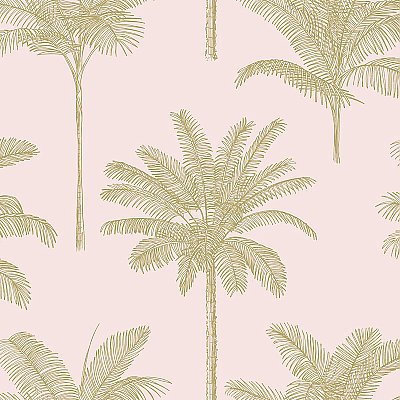 Taj Blush Palm Trees Wallpaper