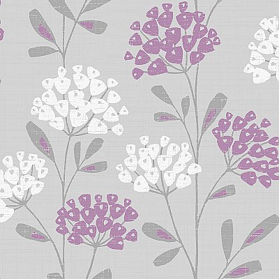 Ola Grey Floral Wallpaper