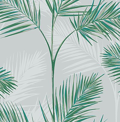 South Beach Stone Fronds Wallpaper