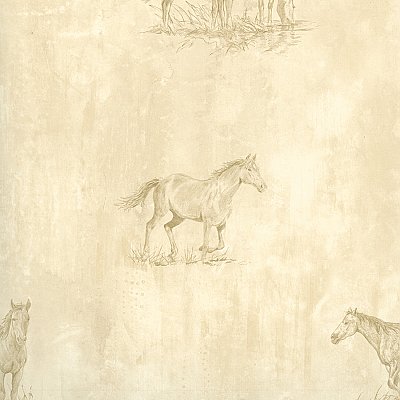 Doodles Neutral Horse Sketch Toss Wallpaper Wallpaper