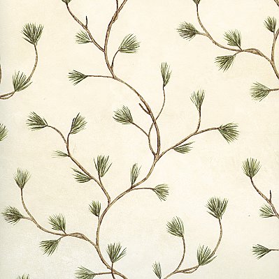 Cynthar Cream Pine Branch Trail Wallpaper Wallpaper