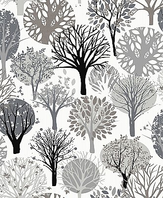 Trees Black Woodland Wallpaper