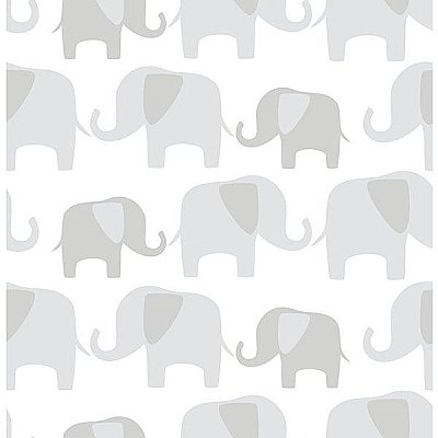 Grey Elephant Parade Peel & Stick Wallpaper