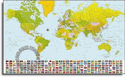 World Map Mural 280