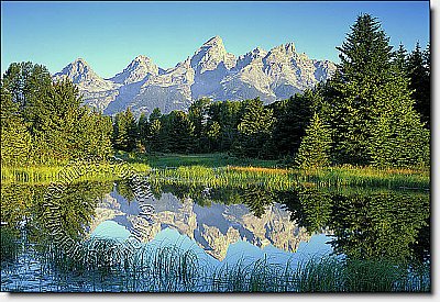 Mountain Reflection One-piece Peel & Stick Canvas Wall Mural