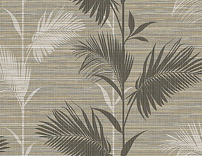 Away On Holiday Brown Palm Wallpaper