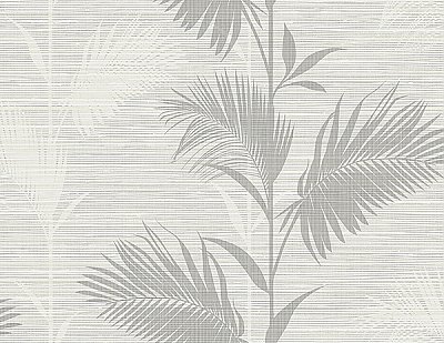 Away On Holiday Grey Palm Wallpaper