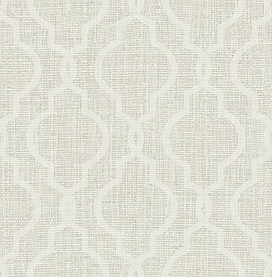 Geometric Jute White Quatrefoil Wallpaper
