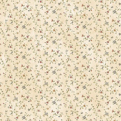 Calico White Busy Floral Toss Wallpaper