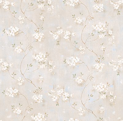 Braham Grey Country Floral Scroll Wallpaper