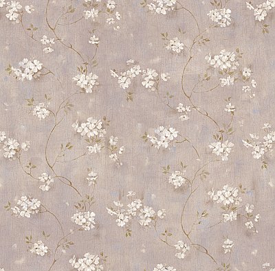 Braham Purple Country Floral Scroll Wallpaper