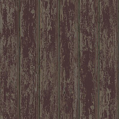 Brax Red Faux Weathered Clapboards Wallpaper