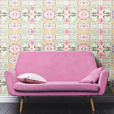 SYNCHRONIZED FLORAL PINK PEEL & STICK WALLPAPER