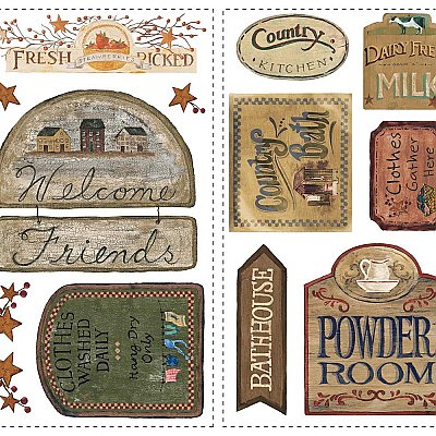 COUNTRY SIGNS PEEL & STICK WALL DECALS