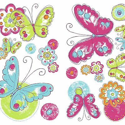 BRUSHWORK BUTTERFLY PEEL AND STICK WALL DECALS
