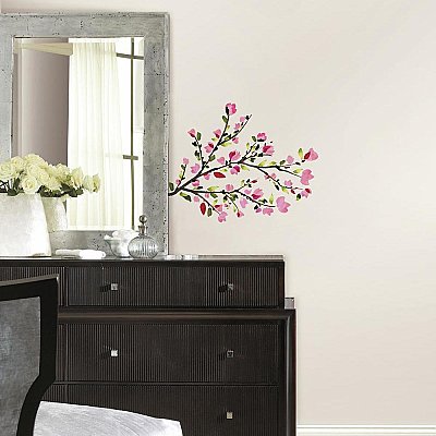 PINK BLOSSOM BRANCHES PEEL AND STICK WALL DECALS