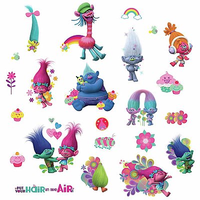 TROLLS MOVIE PEEL AND STICK WALL DECALS